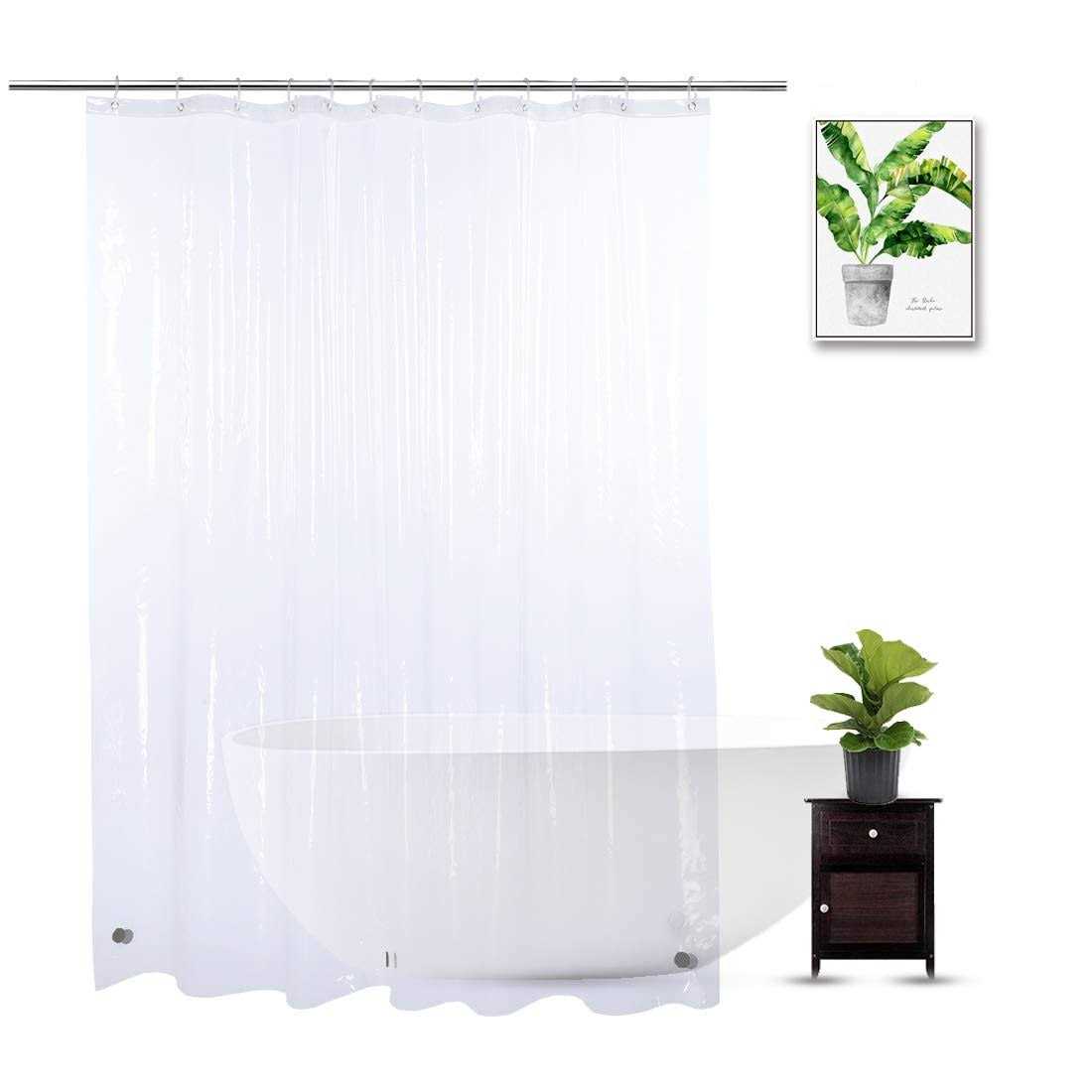 WellColor Shower Curtain Liner Long Heavy Duty Shower Liner with 3