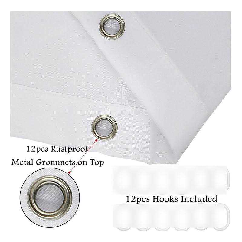 Sonernt Curtain White Christmas from Gray Snowflakes on Pattern Snow Shower Curtain Bathroom Decor,Polyester Durable Waterproof Curtain - Image 5