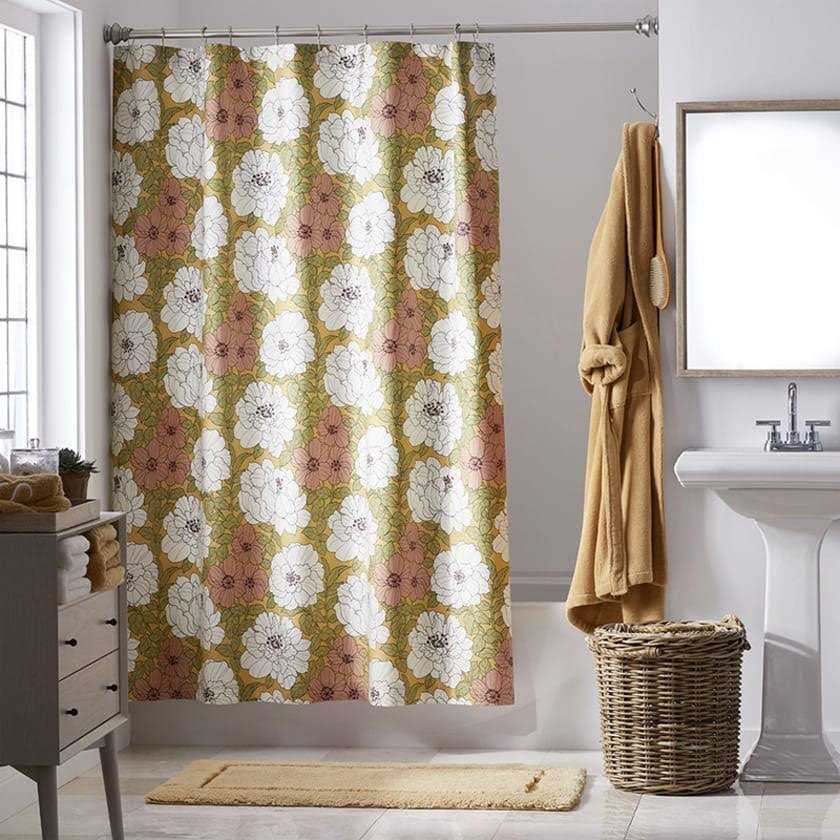 The Company Store Remi Floral Classic Crisp Cotton Percale Shower Curtain Ivory - Image 3