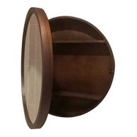 SDK Round Bathroom Mirror Cabinet Bathroom Wall Storage Cabinet Mirror Medicine Cabinet with Slow-Close Wooden Frame 3 Level