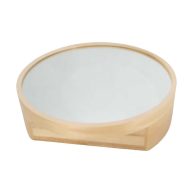 SDK Round Bathroom Mirror Cabinet Bathroom Wall Storage Cabinet Mirror Medicine Cabinet with Slow-Close Wooden Frame 3 Level