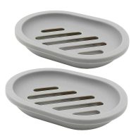 Topsky 2-Pack Soap Dish with Drain Soap Holder