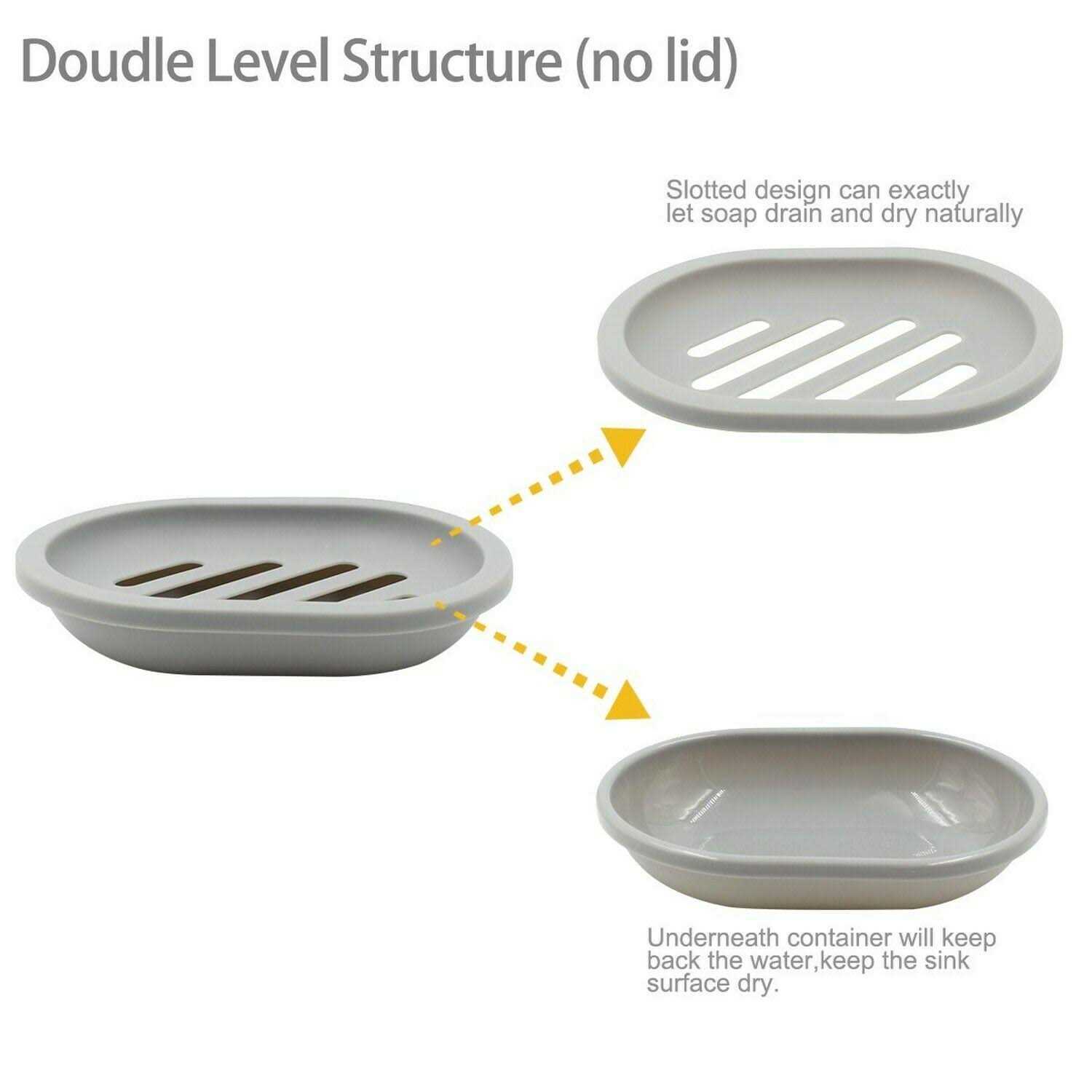 Topsky 2-Pack Soap Dish with Drain Soap Holder - Image 4