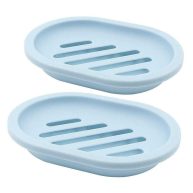 Topsky 2-Pack Soap Dish with Drain Soap Holder