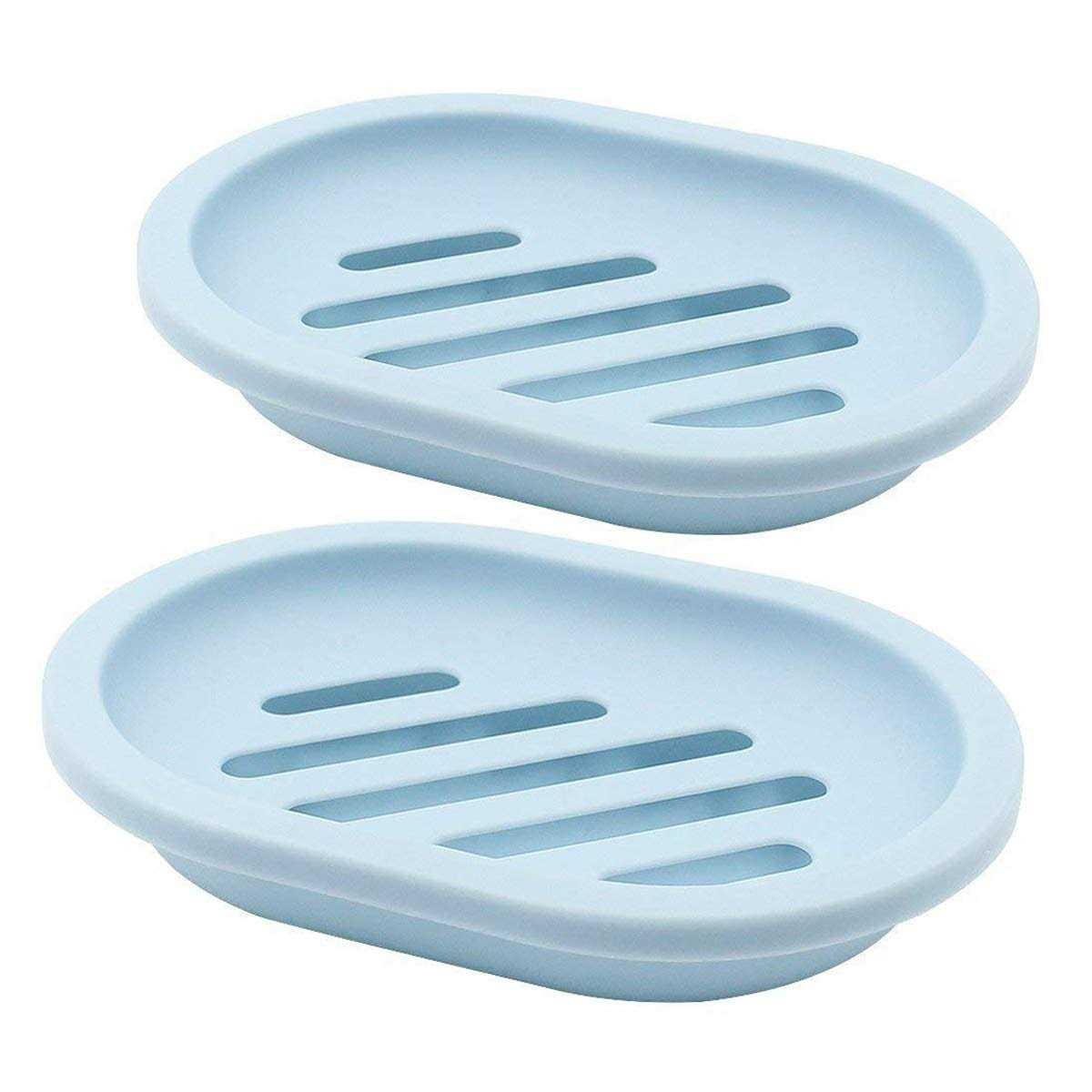 Topsky 2-Pack Soap Dish with Drain Soap Holder
