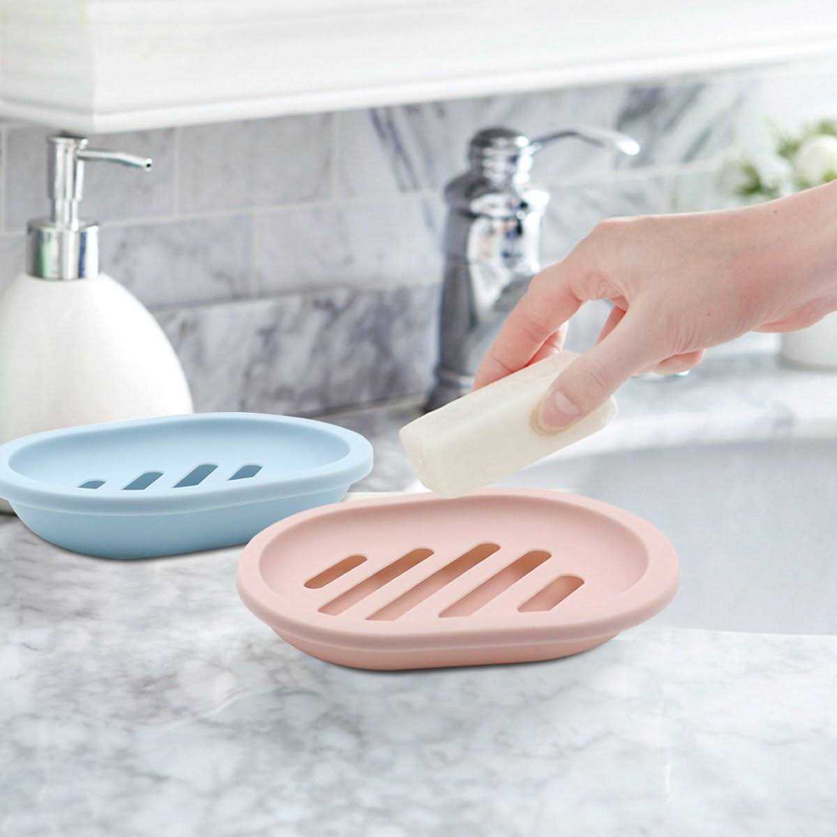 Topsky 2-Pack Soap Dish with Drain Soap Holder - Image 2