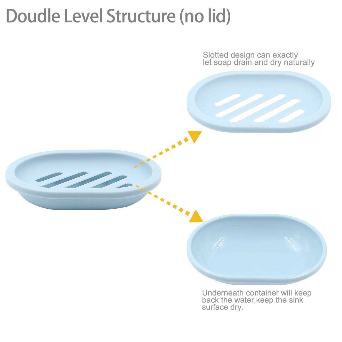 Topsky 2-Pack Soap Dish with Drain Soap Holder - Image 5