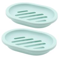 Topsky 2-Pack Soap Dish with Drain Soap Holder