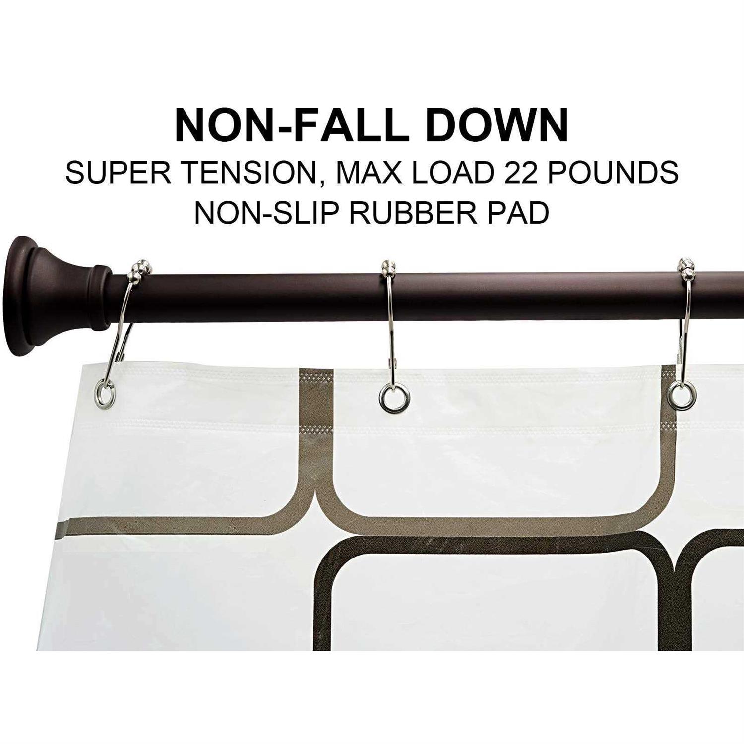 Shower Curtain Rods 43-72 Inches Rust Resistance Adjustable Tension Rod with Durable Spring - Image 4