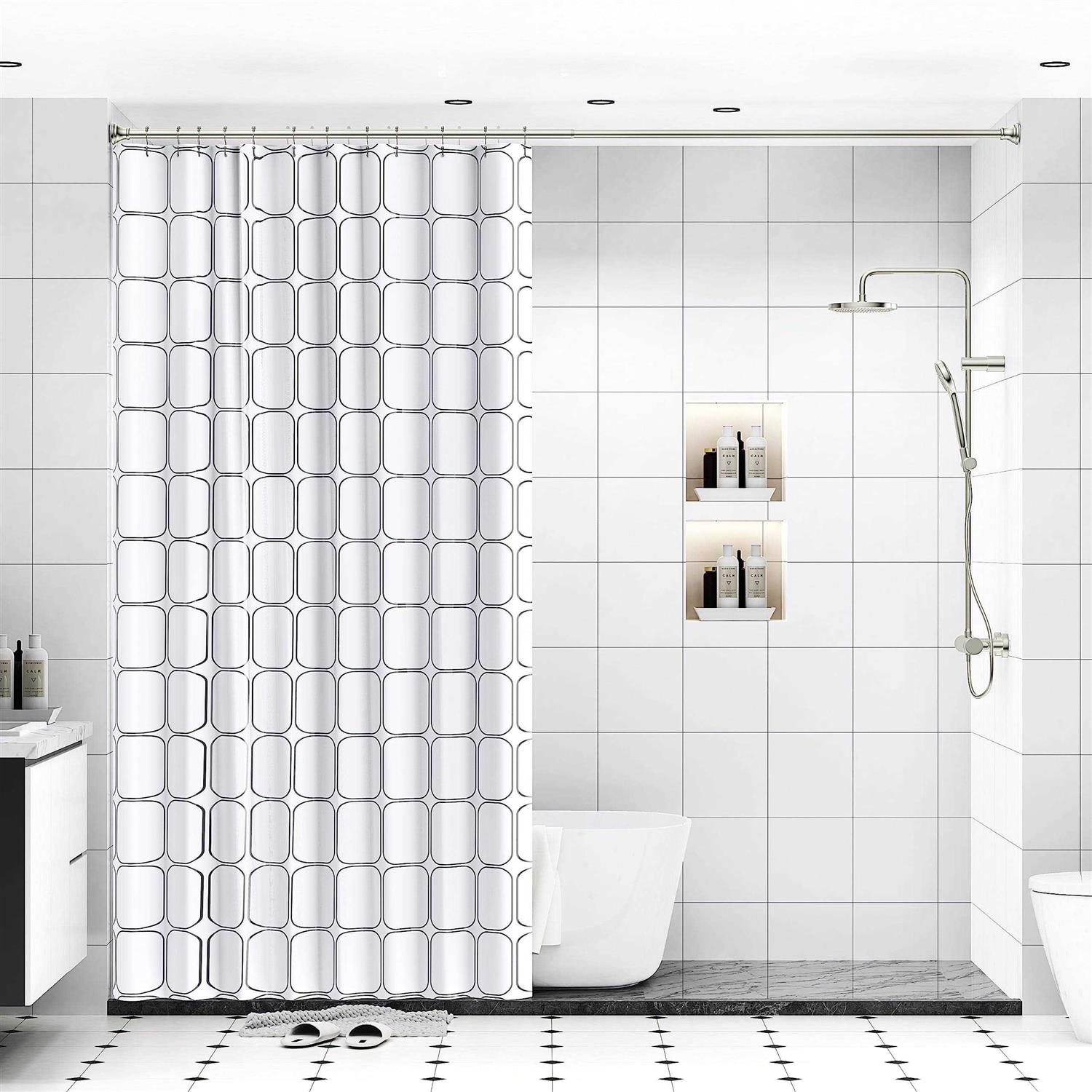 Shower Curtain Rods 43-72 Inches Rust Resistance Adjustable Tension Rod with Durable Spring - Image 3