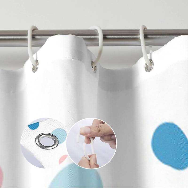 Upgrade Your Bathroom with a 4 Piece Stitch Shower Curtain Set Including Non-Slip Rug, Toilet Lid Cover, Bath Mat, and 12 Hooks - Image 4