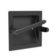 WZKALY Matte Black Recessed Toilet Paper Holder for Regular Rolls Black Pivoting Toilet Paper Holder Wall Mount Stainless Steel