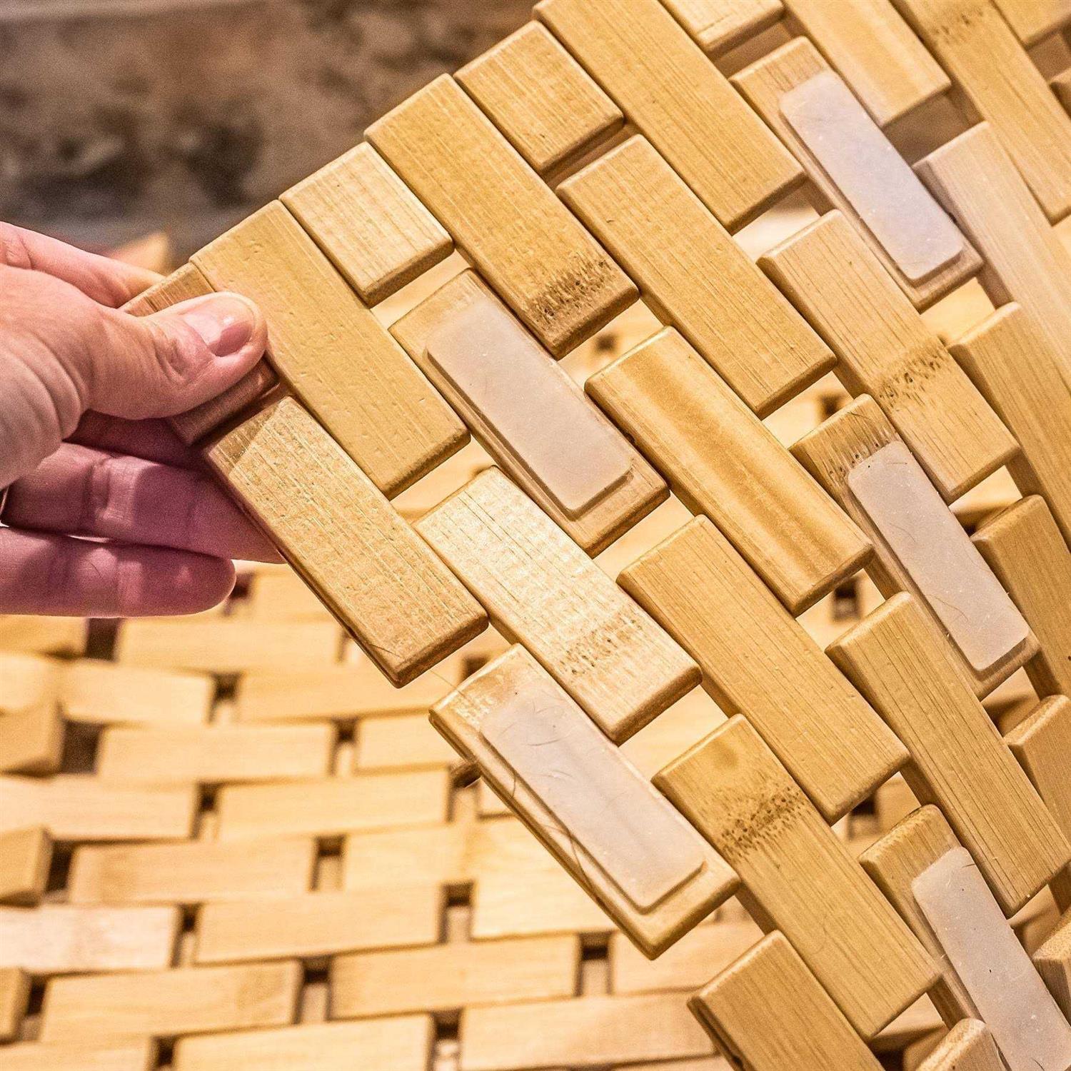 Slipx Solutions Bamboo Spa-Like Bath Mat for Outside Tubs and Showers - Image 4