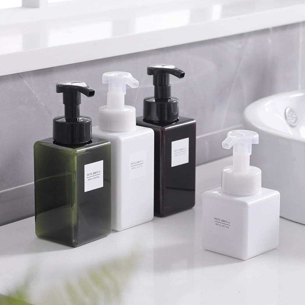 UUJOLY Foaming Soap Dispenser 450ml Refillable Pump Bottle Plastic for Liquid Soap - Image 4