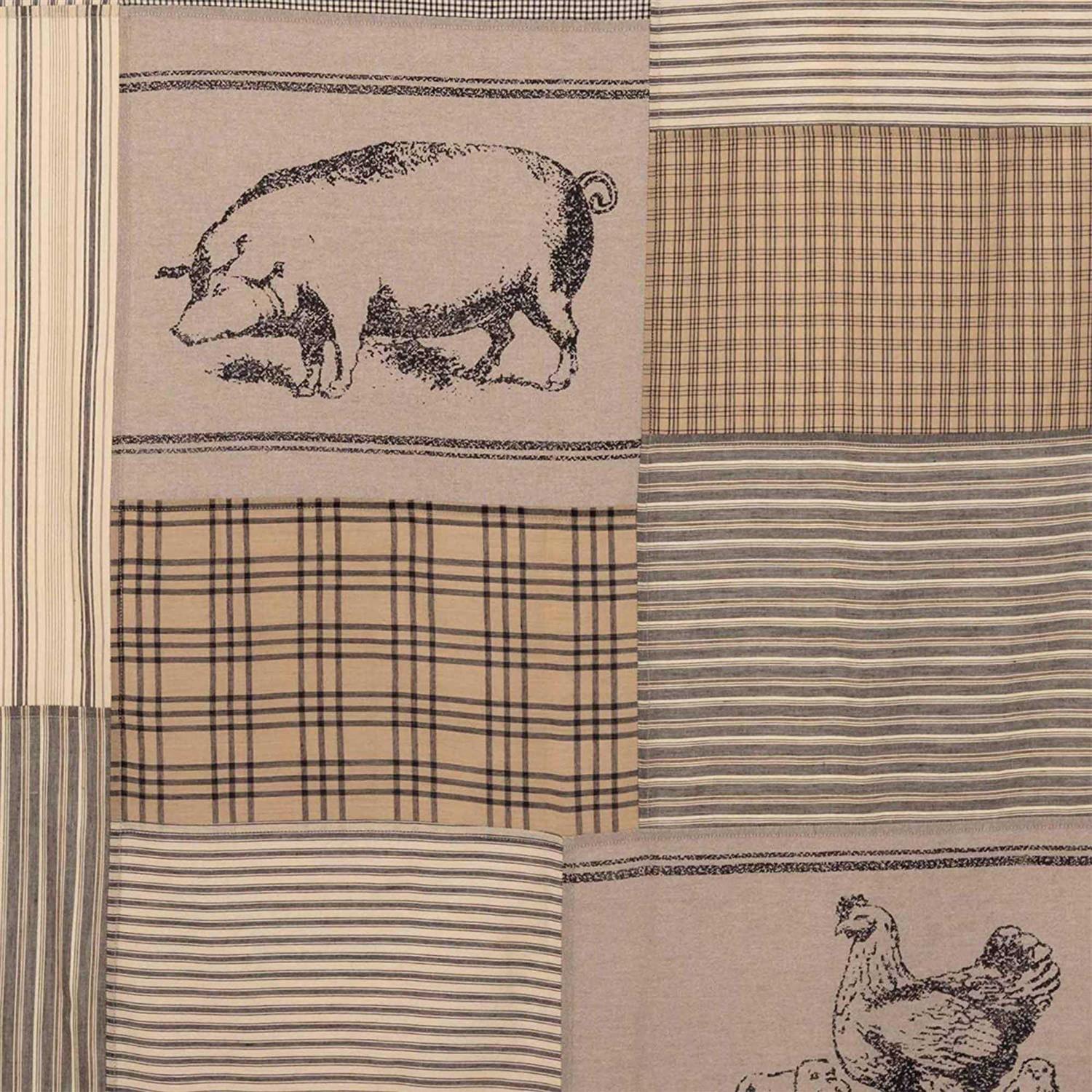 VHC Brands Sawyer Mill Stenciled Patchwork Shower Curtain - Image 4