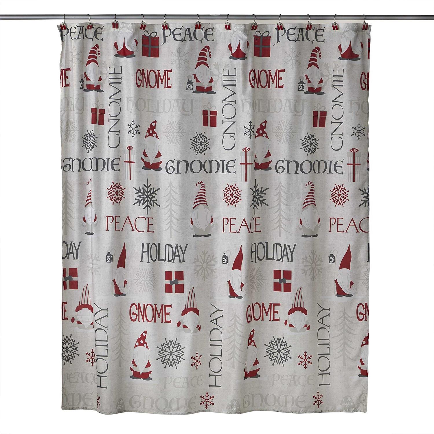SKL Home Gnome Holiday Shower Curtain and Hook Set - Image 4