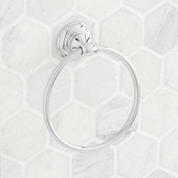 signature hardware Beasley Towel Ring Nickel - Image 2