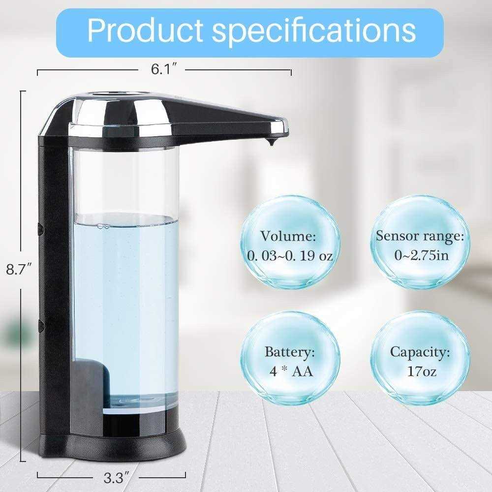 Secura Premium Touchless Battery Operated Electric Automatic Soap Dispenser - Image 3