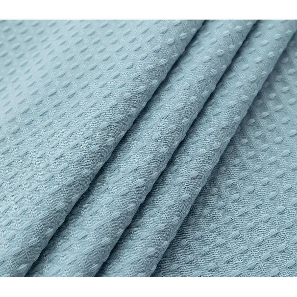 Wpm No Hooks Required Shower Curtain with Snap-in Liner Waffle Weave Design - Image 4