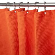 Waffle Shower Curtain with Stainless Steel Hooks Heavy Duty Fabric Shower Curtains with Waffle Weave