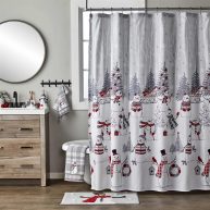SKL Home Whistler Snowman Fabric Shower Curtain