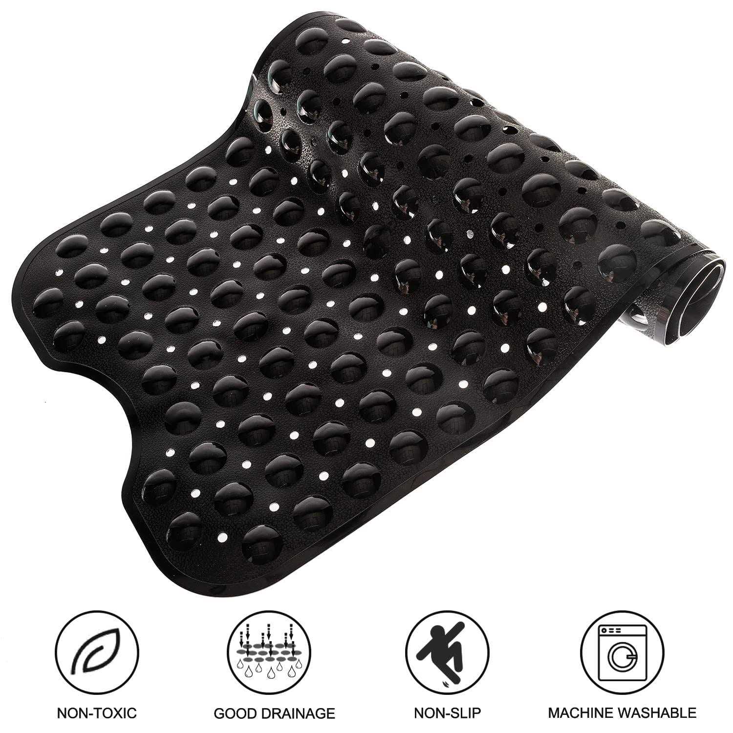 TEESHLY Bathtub Mats for Shower Tub Extra Long Non-Slip Bath Mat, Shower Mat with Drain Holes and Suction Cups - Image 3