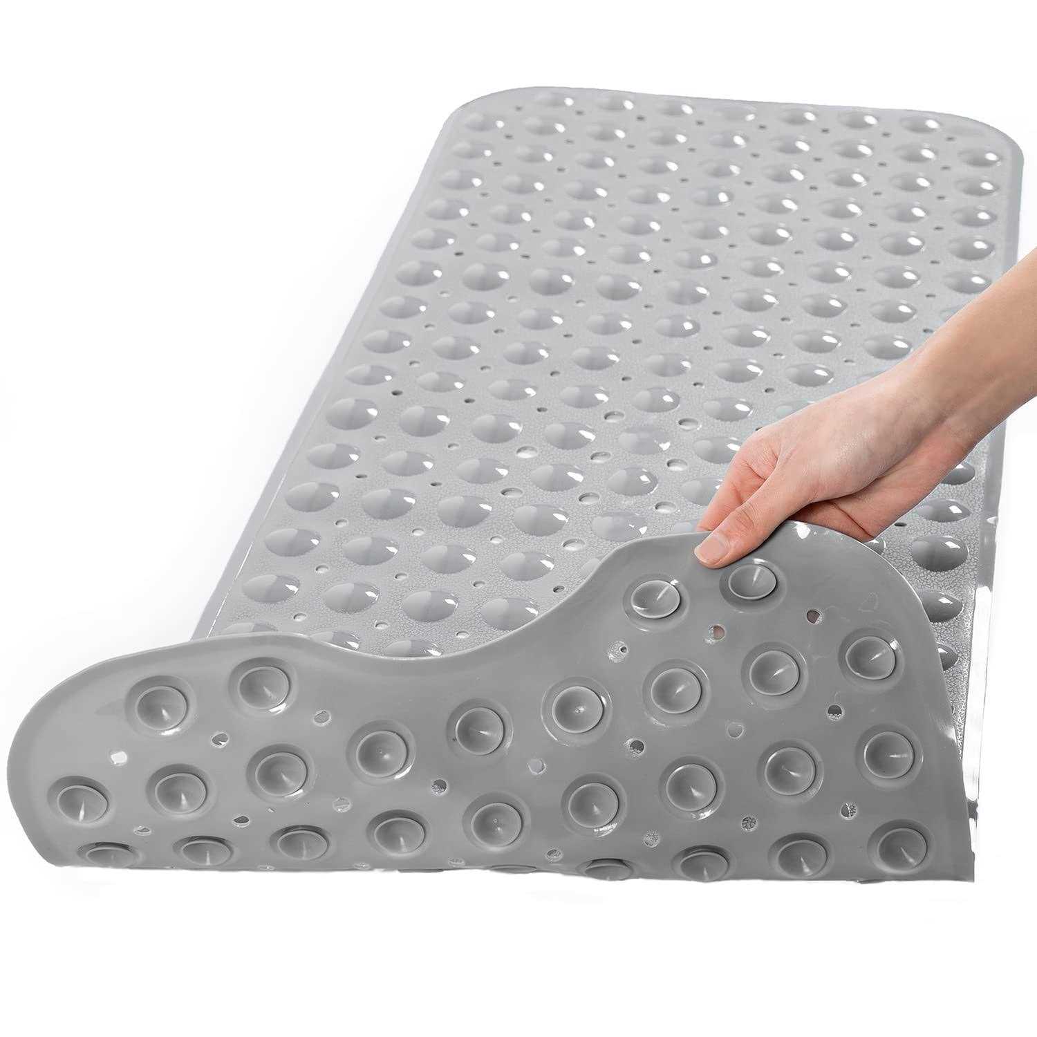 TEESHLY Bathtub Mats for Shower Tub Extra Long Non-Slip Bath Mat, Shower Mat with Drain Holes and Suction Cups - Image 2