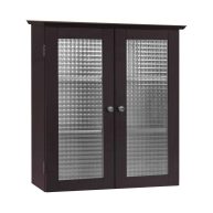 Teamson Home Chesterfield Removable Wooden Wall Cabinet with 2 Waffle Glass Doors