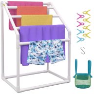 VEVOR Pool Towel Rack 5 Bar White Freestanding Outdoor PVC Trapedozal Poolside Storage Organizer MJJBSTXGBDDW50V7JV0