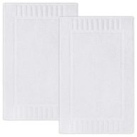 White Classic Luxury Bath Mat Floor Towel Set Absorbent Cotton Hotel Spa Shower/Bathtub Mats 22×34