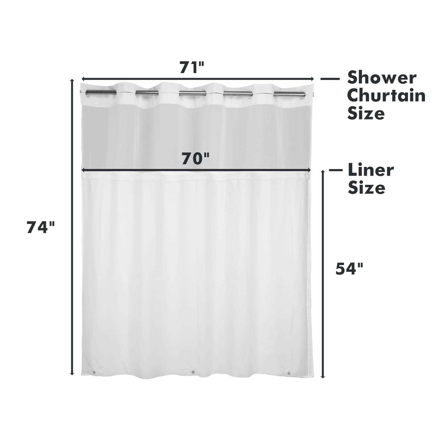 River Dream Plastic Snap in Shower Curtain Liner Replacement with Magnets Removable Liner - Image 4