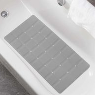 Webos Foldable Non Slip Silicon Bath Mat Bathtub Mat Shower mats no Suction Cups for Textured Tub and Reglazed Tub