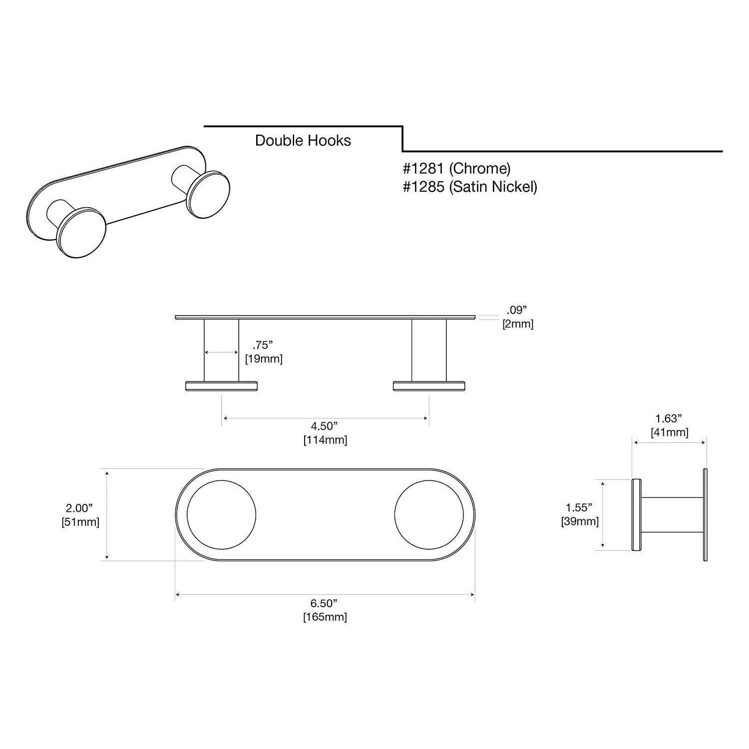Gatco Glamour Double Robe Hook - Image 3