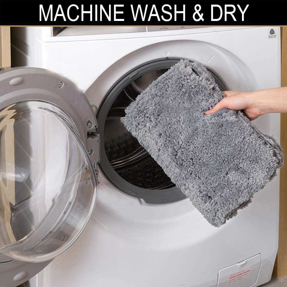 Walensee Bathroom Contour Rug Non Slip Bath Mat for Bathroom Water Absorbent Soft Microfiber Shaggy Bathroom Mat Machine Washable Bath - Image 3