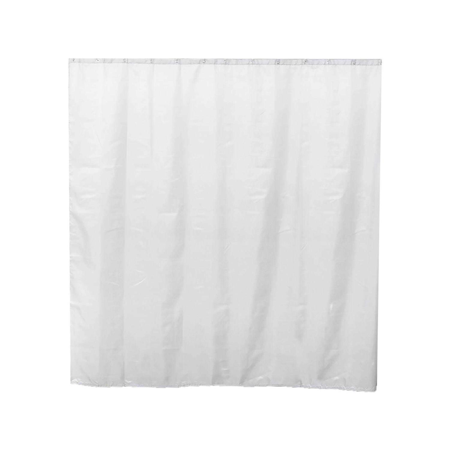 White Extra Wide Shower Curtain Polyester 16 Rings 95W x 79H - Image 4