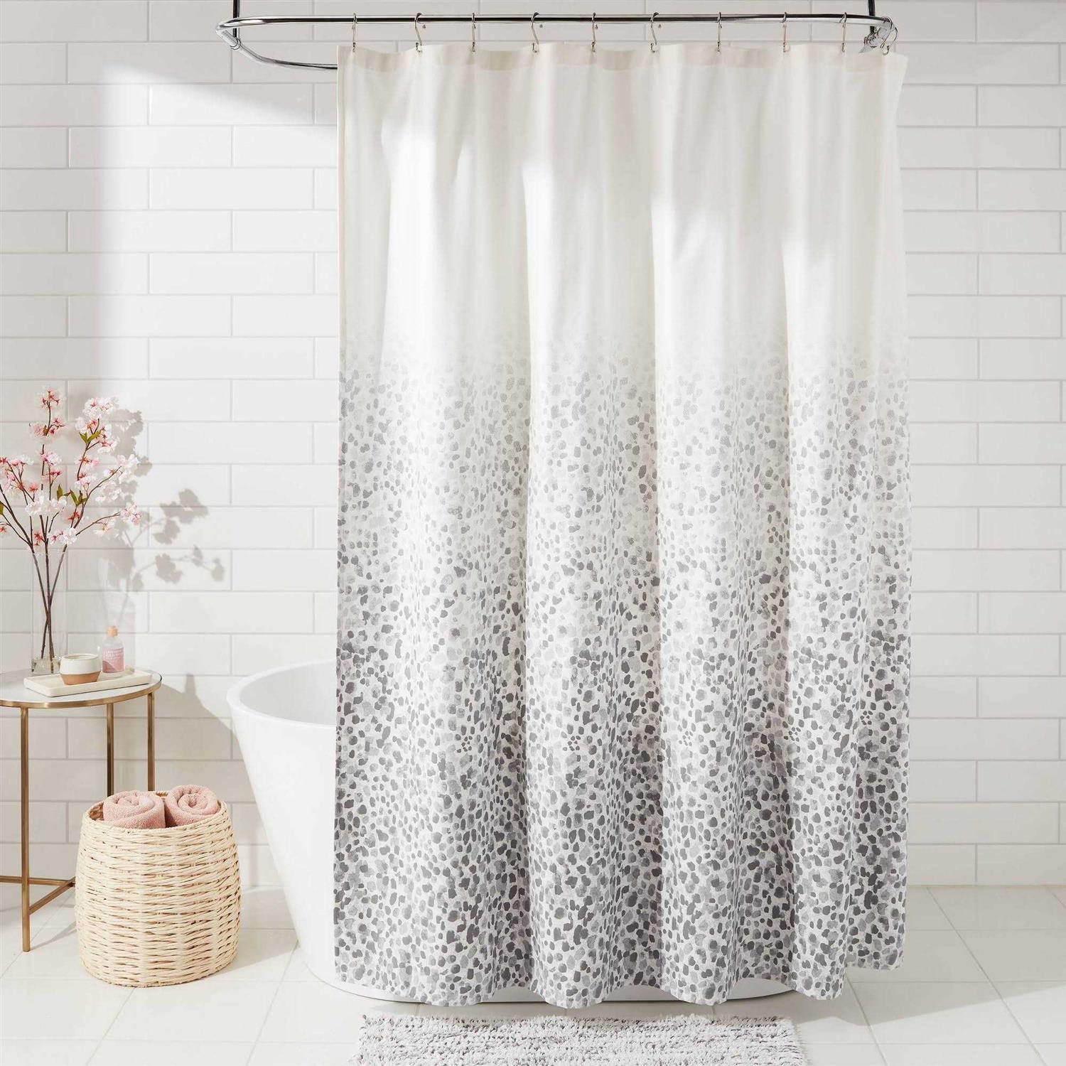 Threshold Leopard Glam Shower Curtain Ombre Gray - Image 2