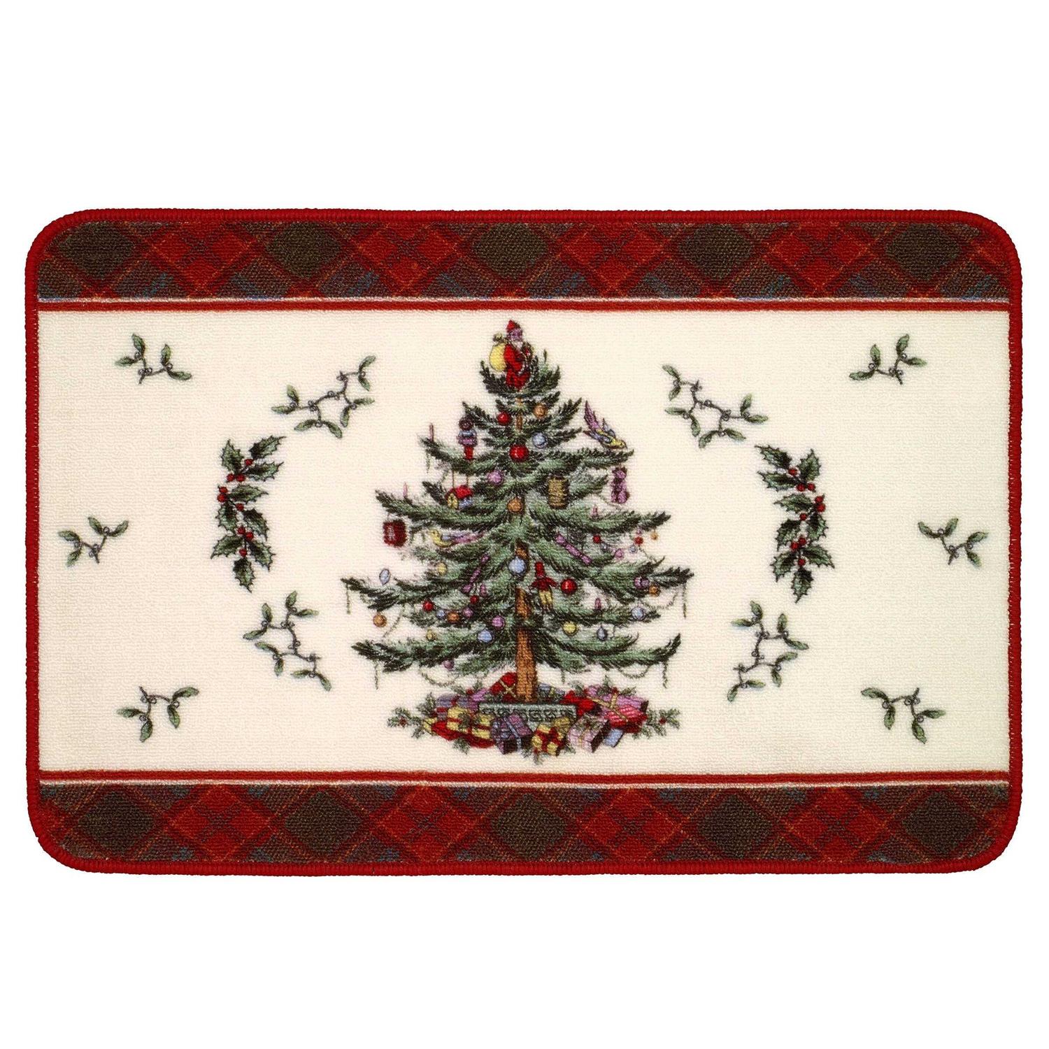 Spode Tree Tartan Christmas Bath Rug
