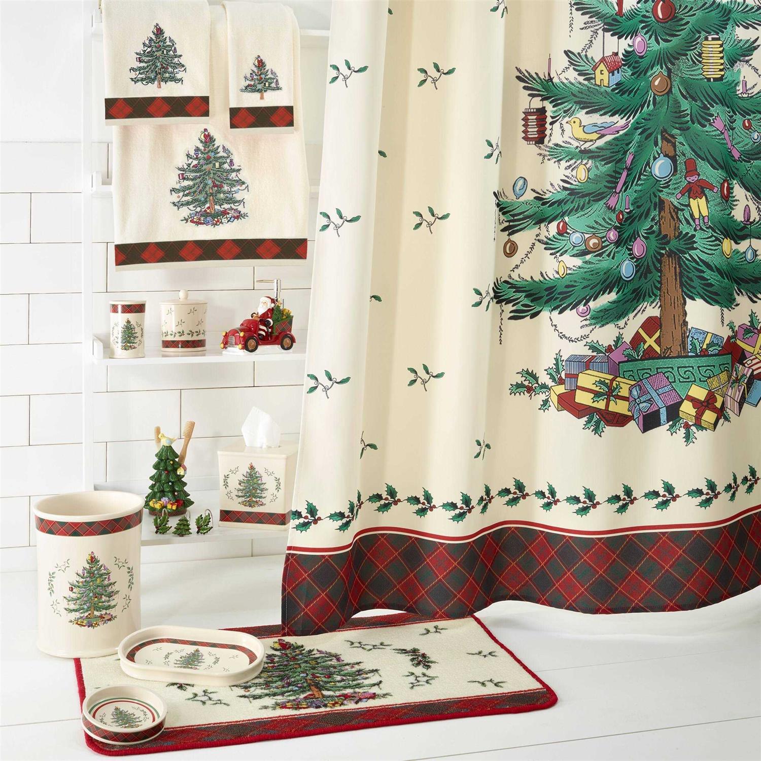 Spode Tree Tartan Christmas Bath Rug - Image 3