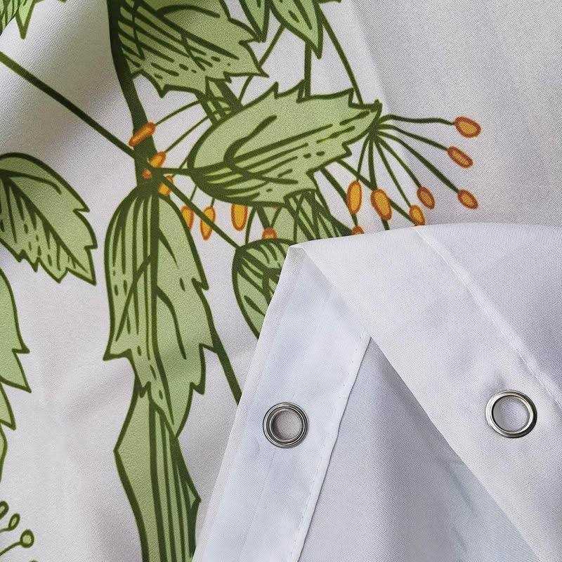 Riyidecor Wildflower Botanical Shower Curtain Bathroom Decor Floral Flower Plant Herbs - Image 5