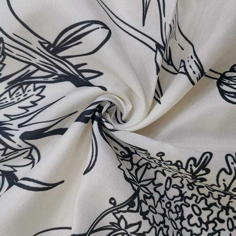 Riyidecor Wildflower Botanical Shower Curtain Bathroom Decor Floral Flower Plant Herbs - Image 2