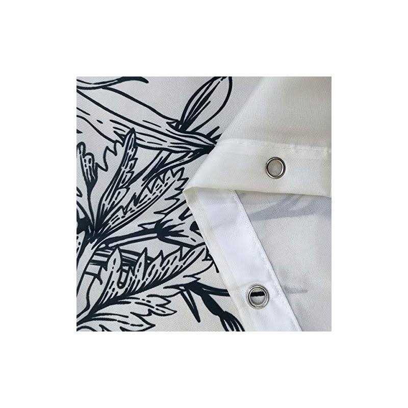 Riyidecor Wildflower Botanical Shower Curtain Bathroom Decor Floral Flower Plant Herbs - Image 4