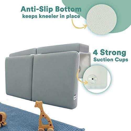 Toodly Comfortable Baby Bath Kneeler and Elbow Rest Pad Set Thickest Bathtub Kneeler Pad with Memory Foam and Bath Toys Organizer - Image 2