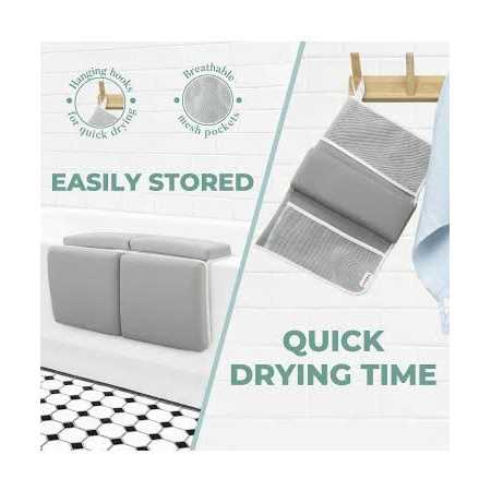 Toodly Comfortable Baby Bath Kneeler and Elbow Rest Pad Set Thickest Bathtub Kneeler Pad with Memory Foam and Bath Toys Organizer - Image 5
