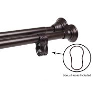 Utopia Alley 42 72 in. Rustproof Aluminum Double Tension Straight Shower Curtain Rod DS1RB