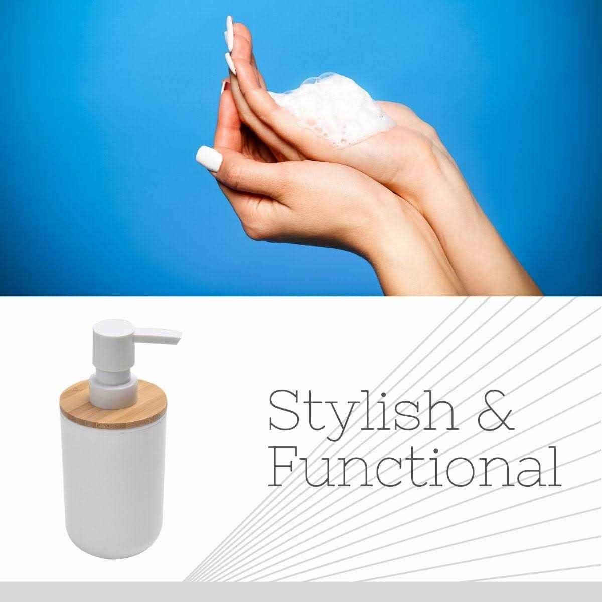 Soap and Lotion Pump Dispenser Padang with Bamboo Top - Image 5