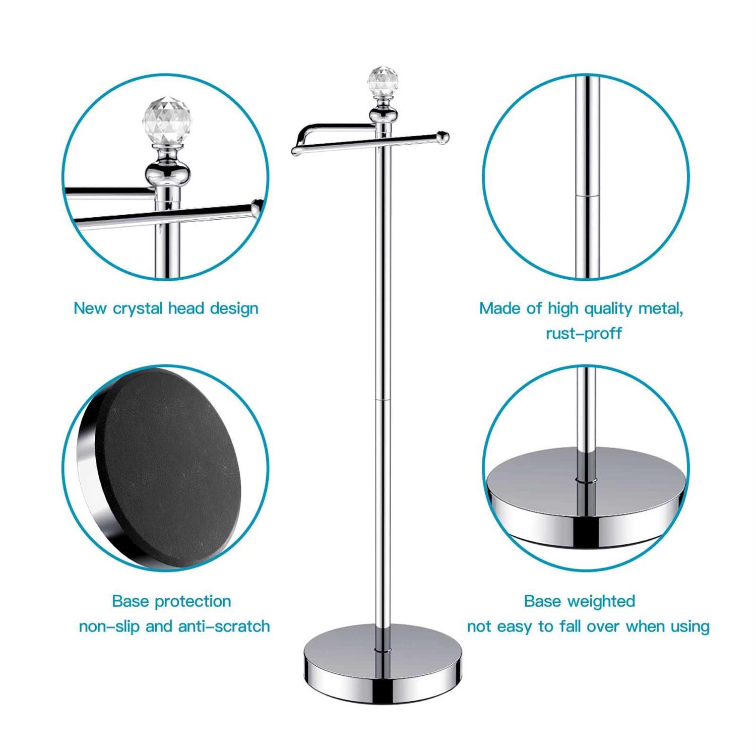 ROLABAM Heavy Weighted Toilet Paper Holder Free Standing Toilet Paper Holder Stand for Bathroom Total Height 24 - Image 3