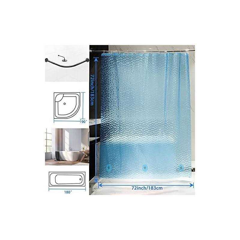 Waterproof EVA Thick Shower Curtain Liner with Heavy Duty 3 Bottom Magnets for Shower Stall - Image 3