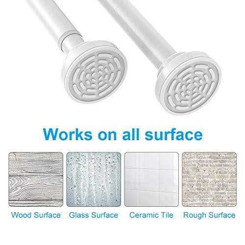 TEECK Shower Curtain Rod Adjustable Tension Spring Shower Curtain Rod Tension - Image 2