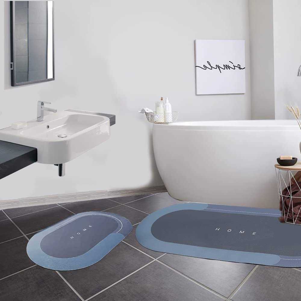 Super Absorbent Floor Mat,2 Pack Quick Drying Microfiber Bath Rugs Non-Slip Easy to Clean Bath Rugs - Image 2