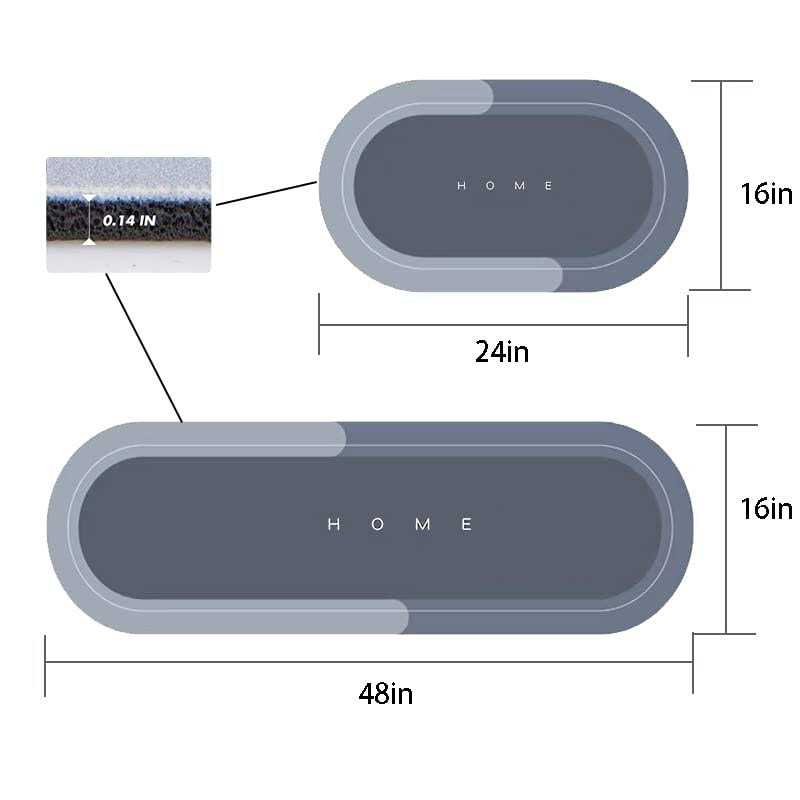 Super Absorbent Floor Mat,2 Pack Quick Drying Microfiber Bath Rugs Non-Slip Easy to Clean Bath Rugs - Image 4